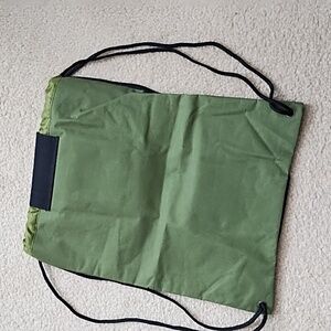 Nylon Sackpack Backpack Gym Hiking Travel Carry-on Gym Sports Bag Black Green